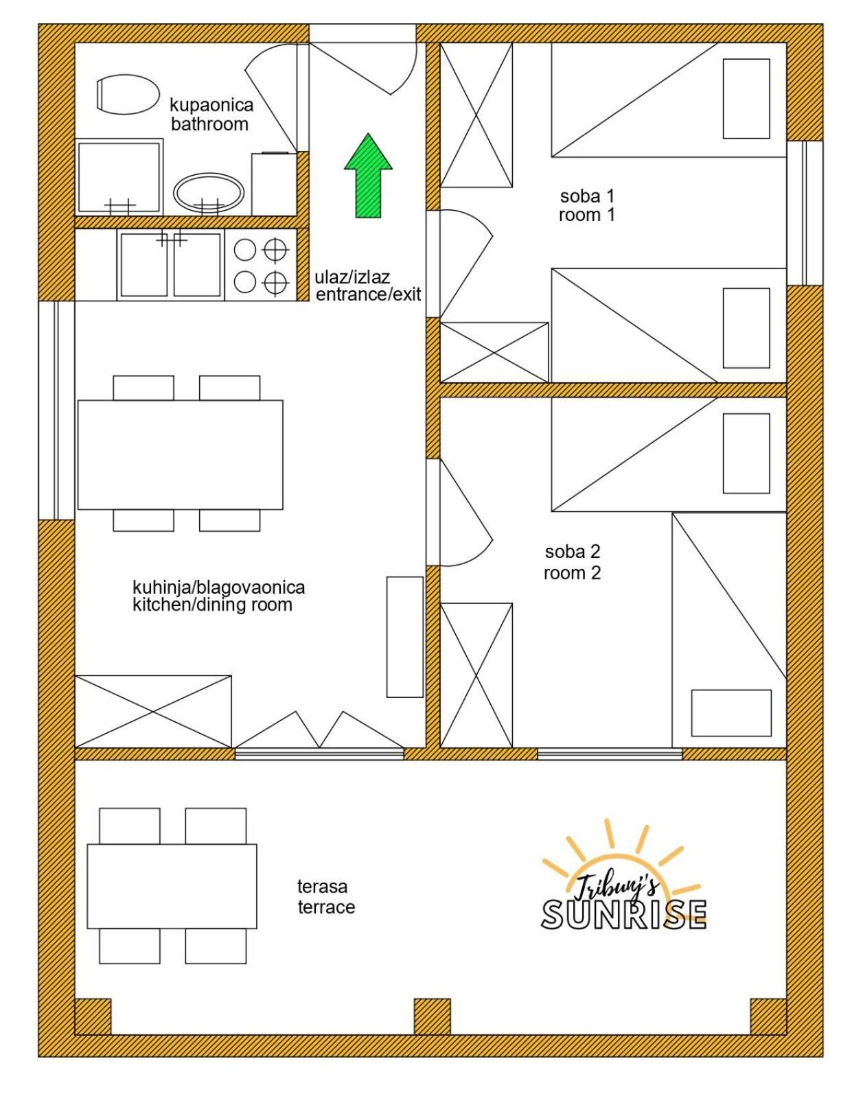 Tribunj Sunrise Apartment Bagian luar foto